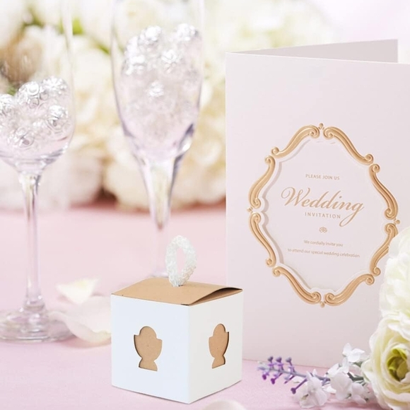 Unk White and Brown Cross Favor Boxes - 50pcs - Picture 2 of 4